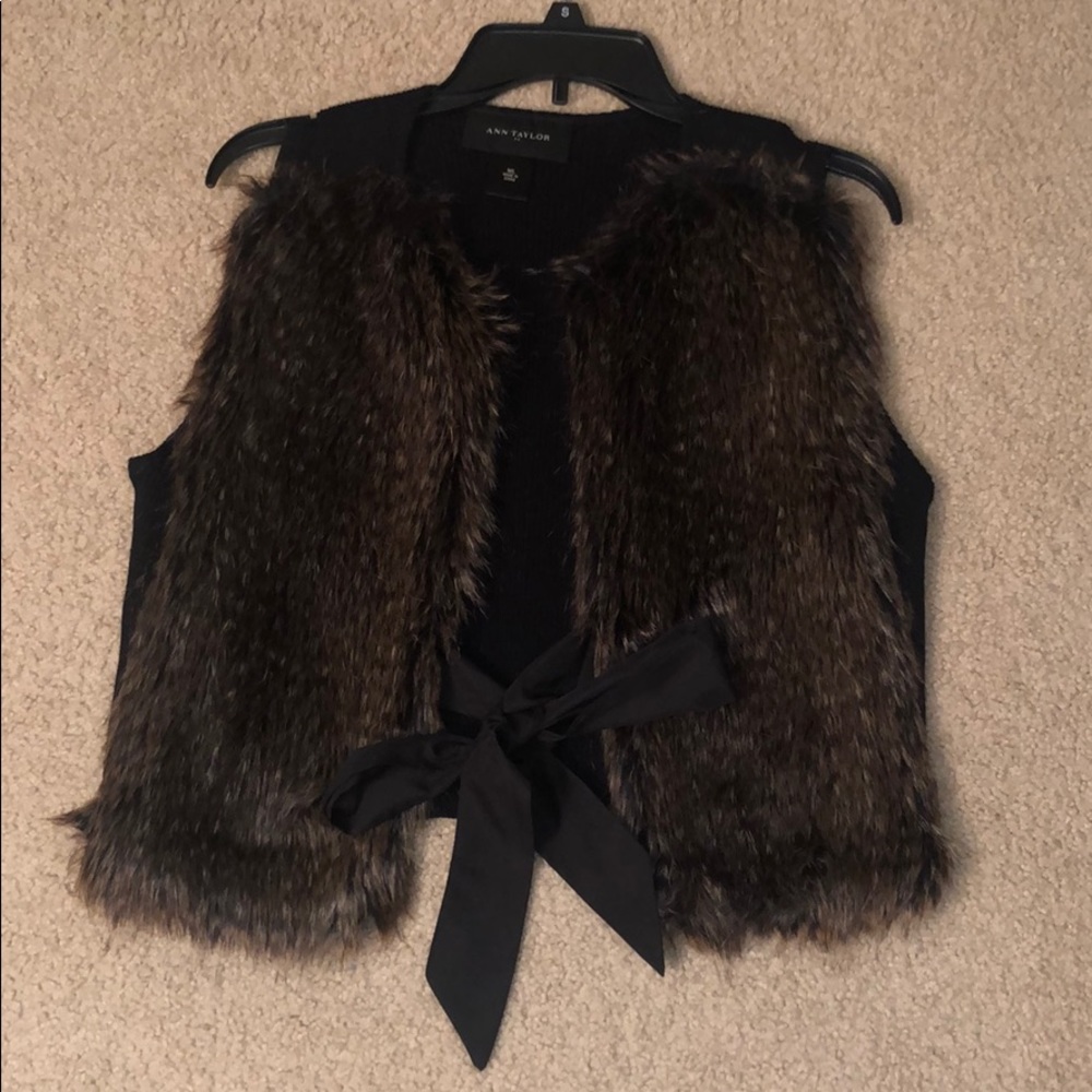 Ann Taylor Loft Fur Vest